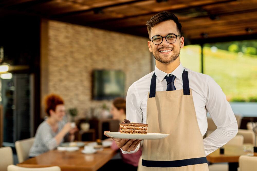 We serve the best cakes! Waiter